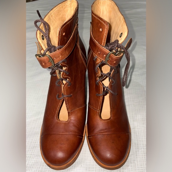 Timberland Boot Company Marge New Sz 8 Brown Leather Lace-Up Ankle Boots booties - Picture 5 of 11